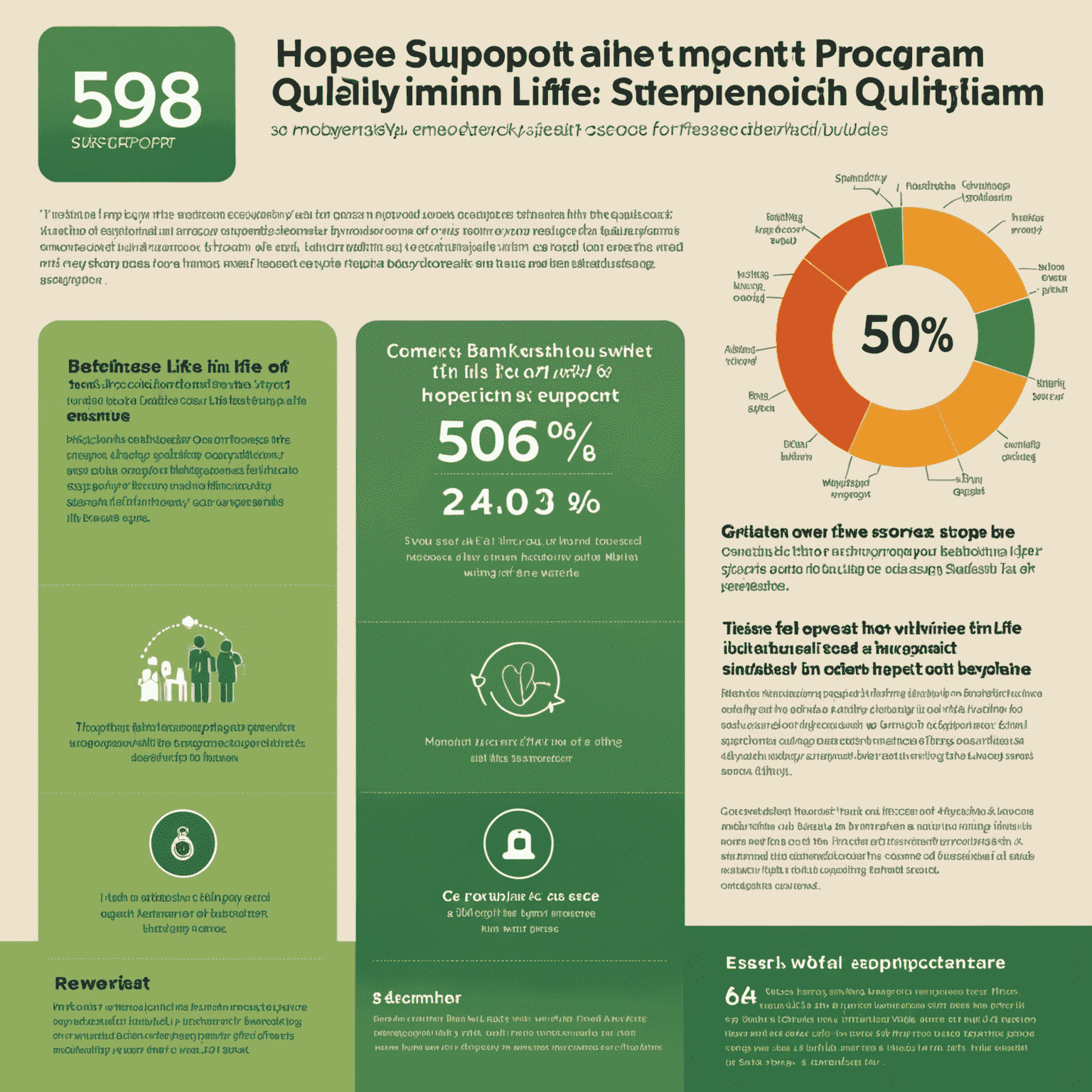 Grafic care ilustrează impactul estimat al programului HopeSupport, arătând creșterea calității vieții pentru beneficiari